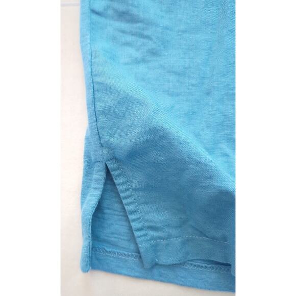 Ann Taylor Sky Blue Linen Cotton Blend Sleeveless Embroidered Top Women's Size M - Picture 3 of 6